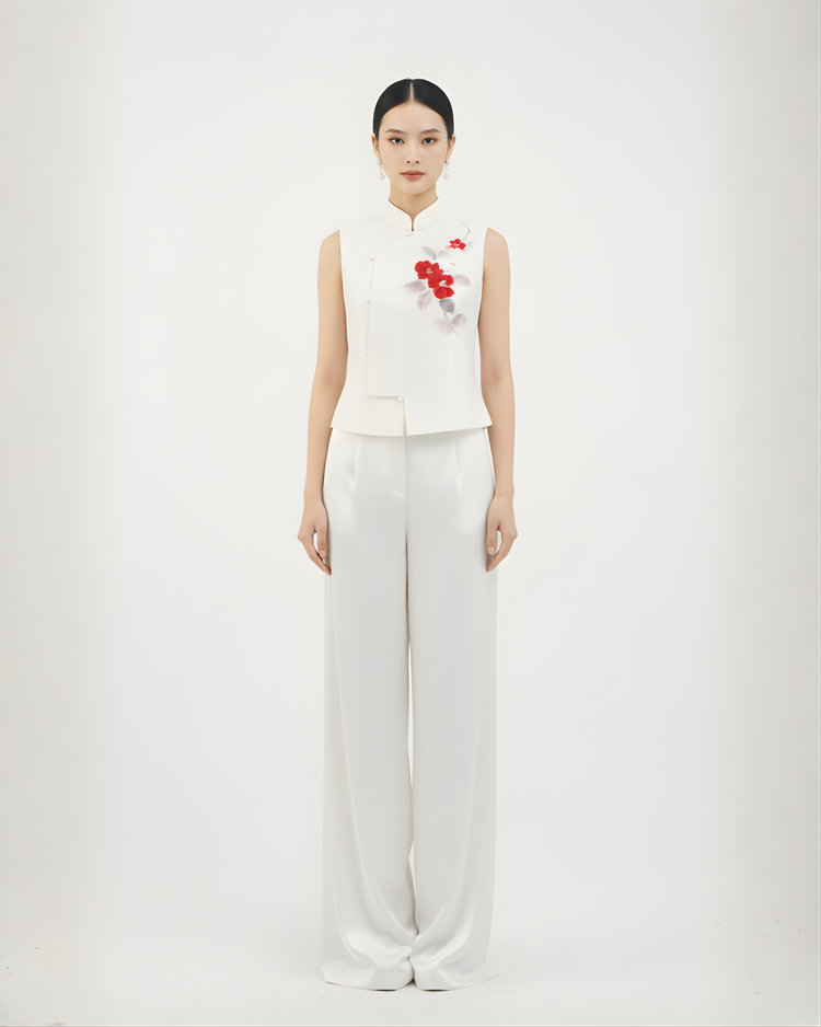 Crimson Bloom Kesi Vest (Exclusive Piece) 赤霞綻蕊緙絲馬甲(孤品)