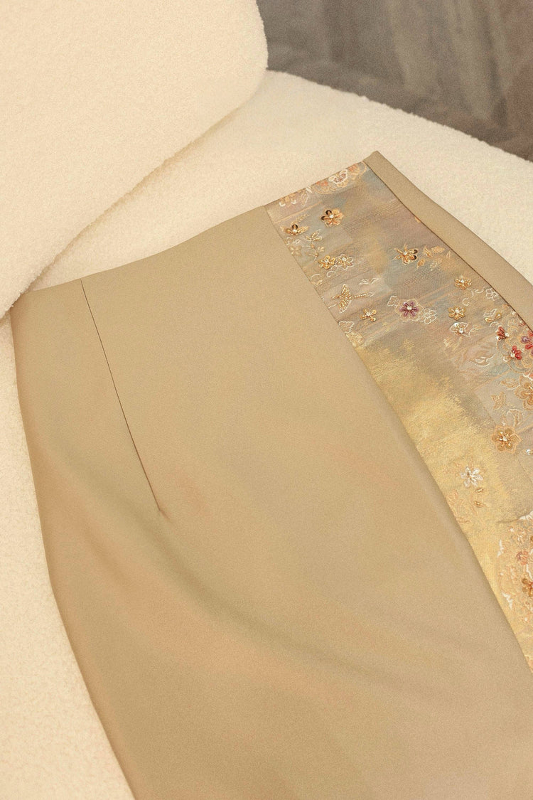 Gold Nishijin Pencil Skirt (Exclusive Piece) 金色西陣織鉛筆裙(孤品)