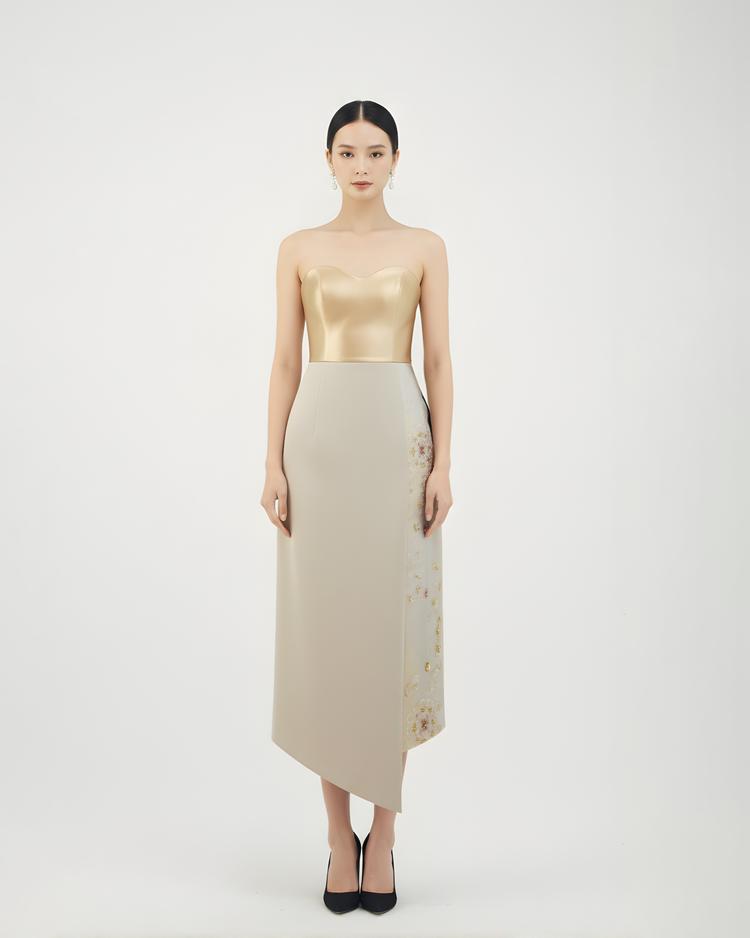 Gold Nishijin Pencil Skirt (Exclusive Piece) 金色西陣織鉛筆裙(孤品)