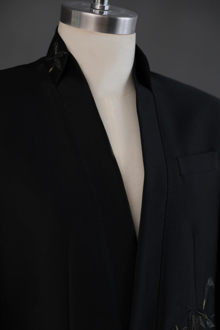 Bamboo Leaf Gold-Thread Embroidered Modern Chinese Style Blazer 竹葉金絲繡新中式西裝夾克