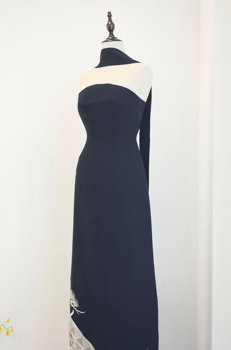 Silver Pines Pure Silk Gown (Exclusive Piece) 銀針松柏正絹長裙(孤品)