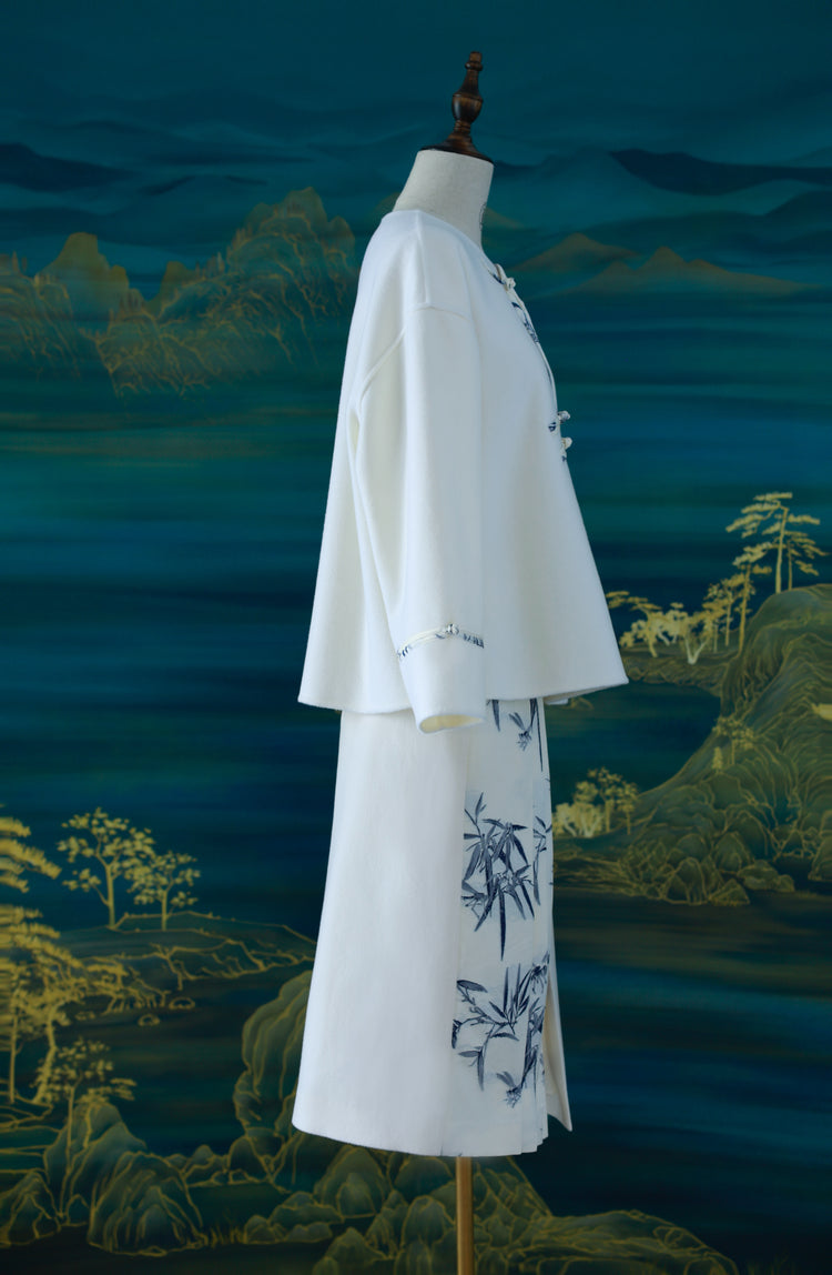 Blue-and-White Porcelain Suede New Chinese-Style Set 青花瓷絨面新中式套裝