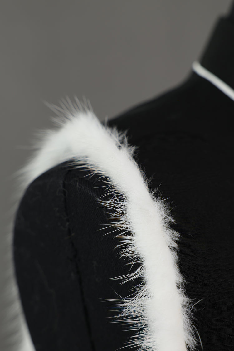 Black Honmono Silk Rabbit Fur Vest 黑色正絹兔毛馬甲
