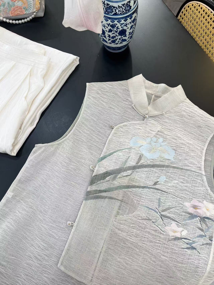 Orchid Whisper Kesi Vest (Exclusive Piece) 幽竹兰影缂丝马甲(孤品)