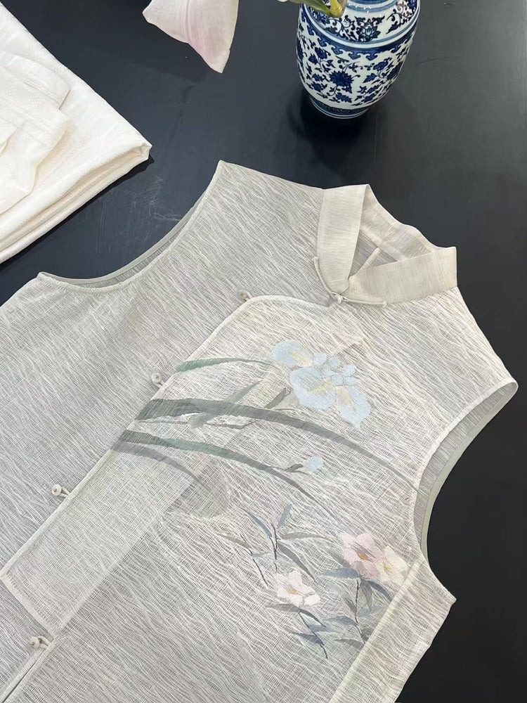 Orchid Whisper Kesi Vest (Exclusive Piece) 幽竹兰影缂丝马甲(孤品)