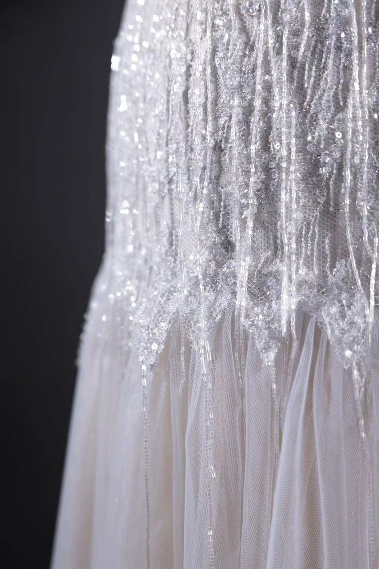 Pearl Fringe Halterneck Cheongsam Gown 珍珠流蘇掛頸旗袍晚禮裙