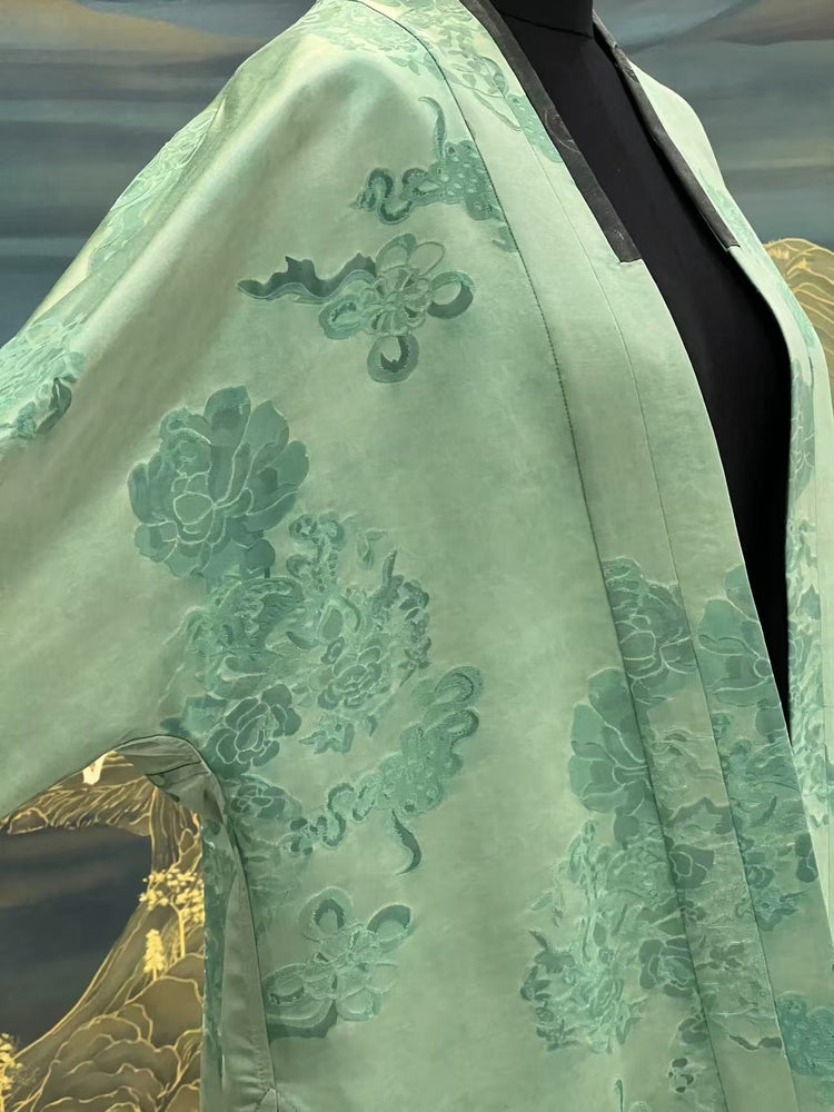 Jade Mist Green Xiangyunsha Coat 玉隐烟罗绿色香云纱外套