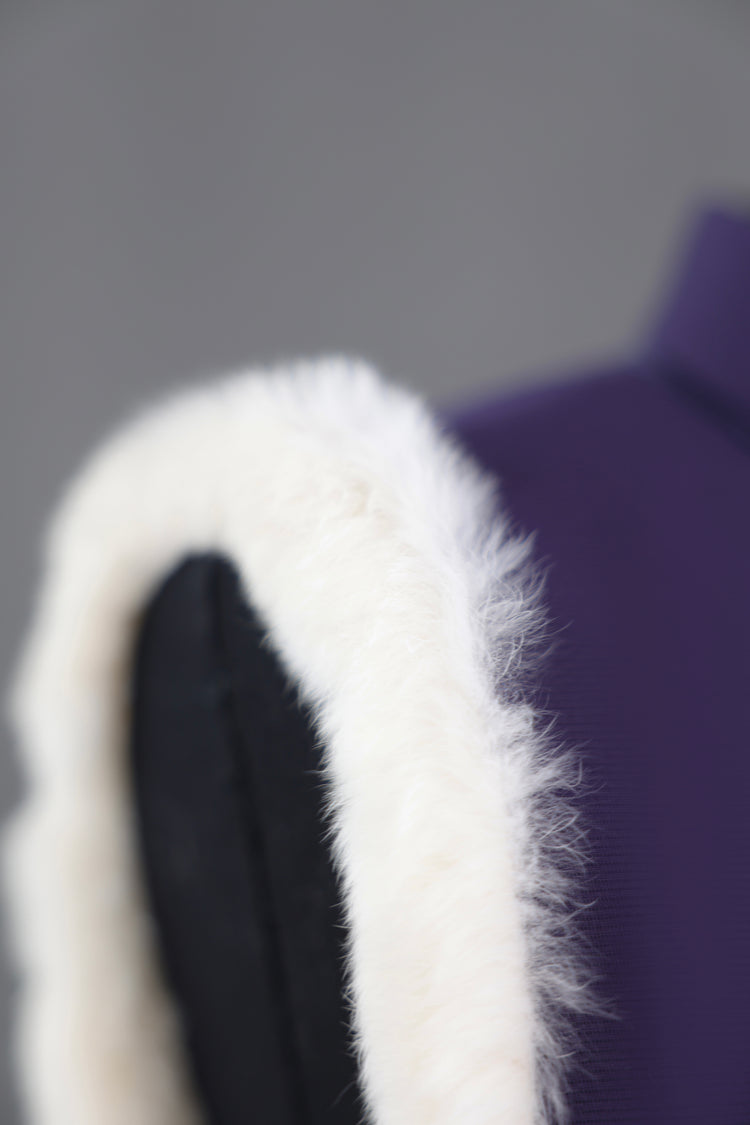 Purple Silk Vest with Rabbit Fur Trim (limited version) 紫色正絹兔毛馬甲(限量)