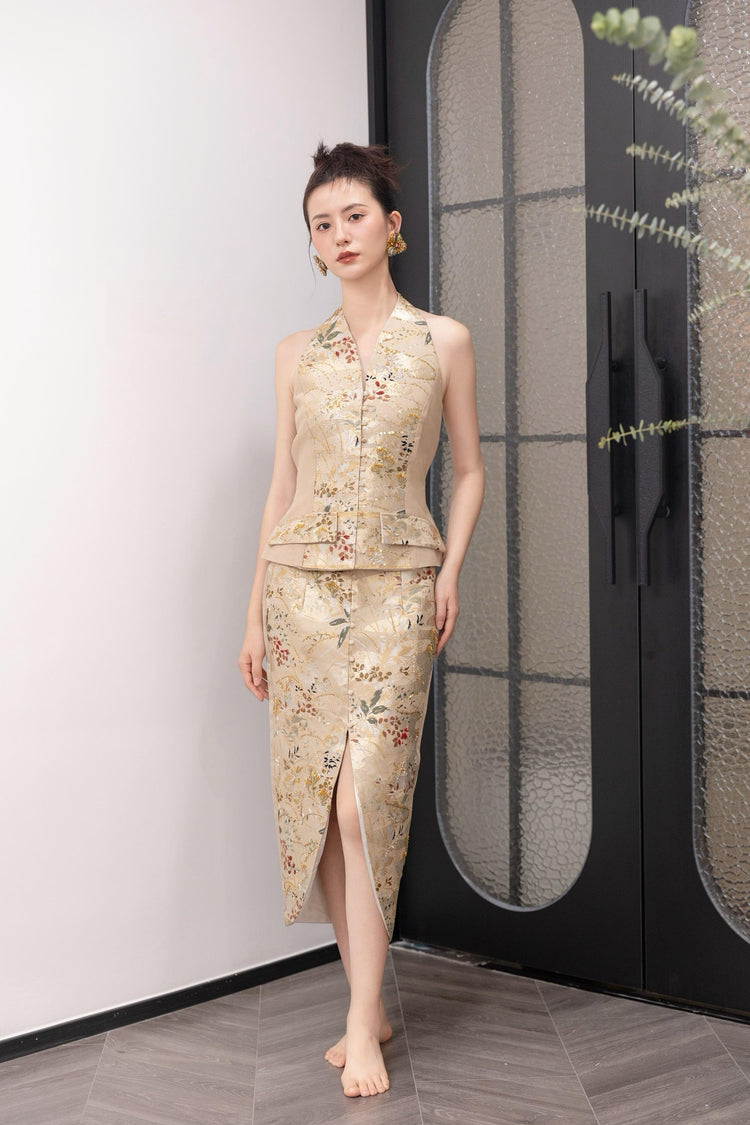 Golden Meadow Nishijin Brocade Vest Set (Exclusive Piece) 金縷秋野·西陣織馬甲套裝(孤品)