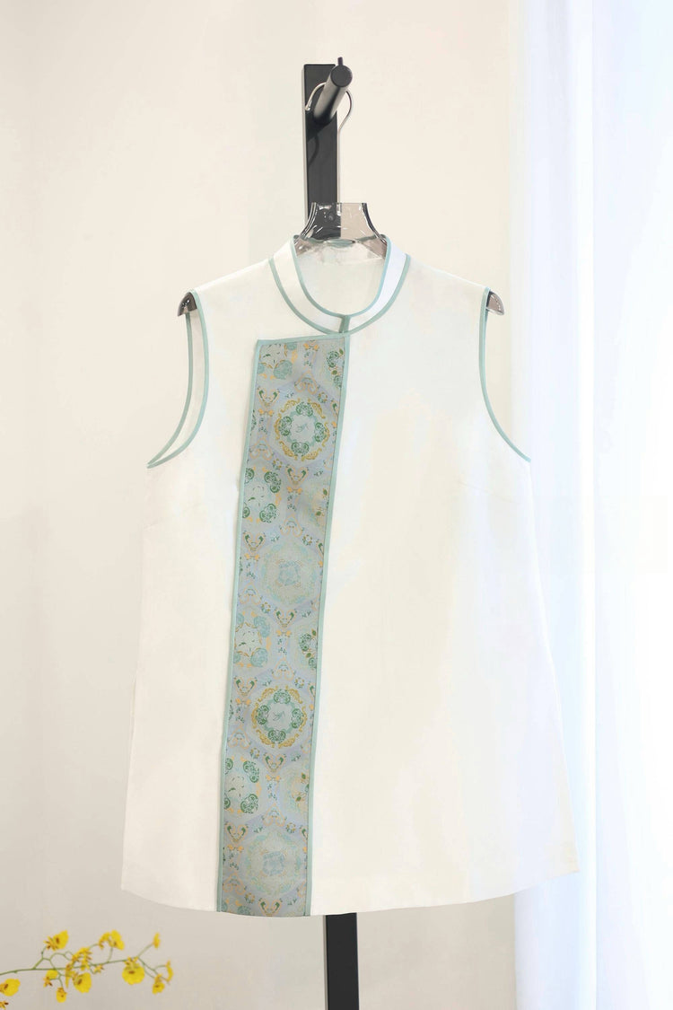 Yunting Song Brocade Wool-Silk Long Vest 雲汀宋錦絲毛長馬甲