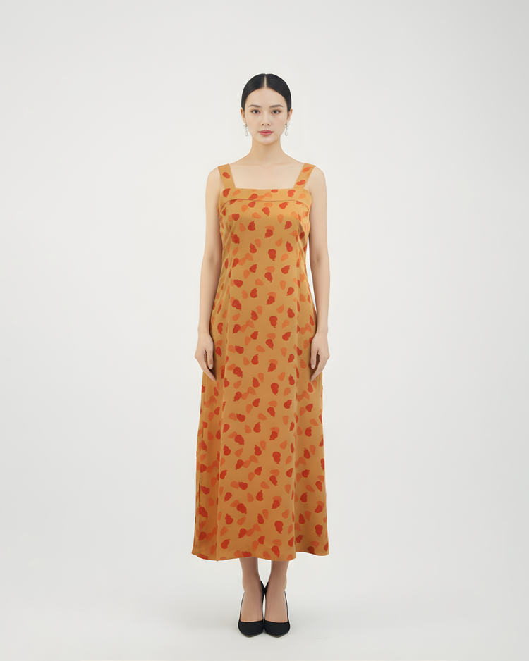 “Gourd of Summer” Xiangyun Silk Camisole Dress「赤葫暖夏」香雲紗吊帶連衣裙