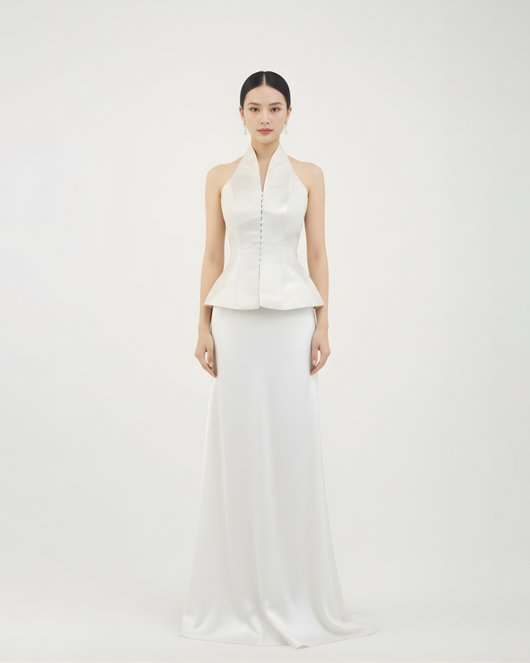 Pearlescent Nishijin Weave Halter Top (Limited Edition) 珠光色西陣織掛脖上衣 (限量)