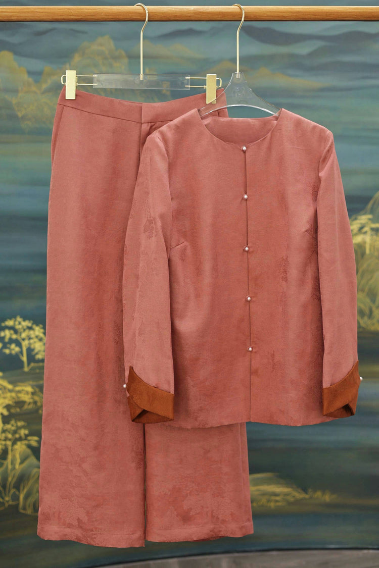 Xiangyunsha Red Lightweight Chinese Style Suit 香雲紗柿子紅新中式套裝