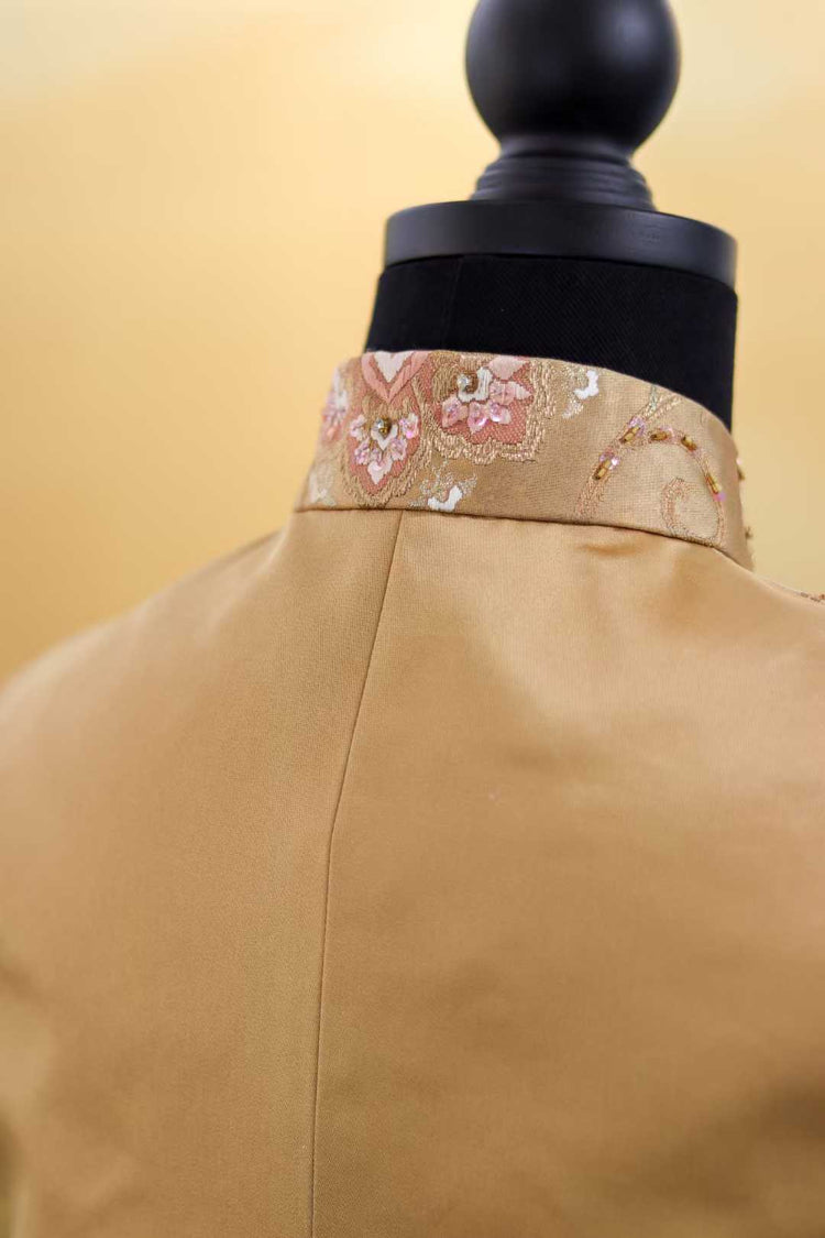Golden Tang Blossom Brocade Vest  (Exclusive Piece) 鎏金唐花宴西陣織馬甲(孤品)
