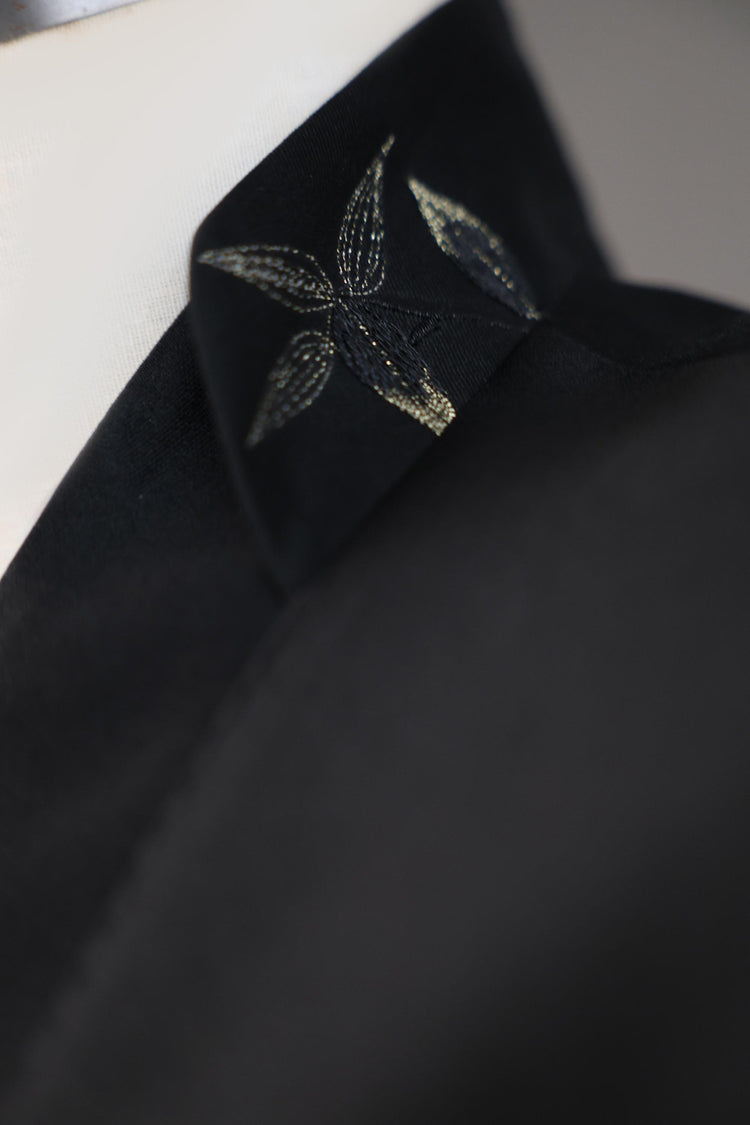 Bamboo Leaf Gold-Thread Embroidered Modern Chinese Style Blazer 竹葉金絲繡新中式西裝夾克