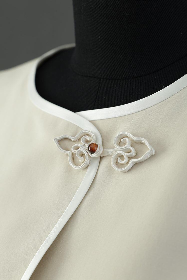 Champagne Turn-Up Sleeve Jacket 香檳色單扣翻袖披肩外套