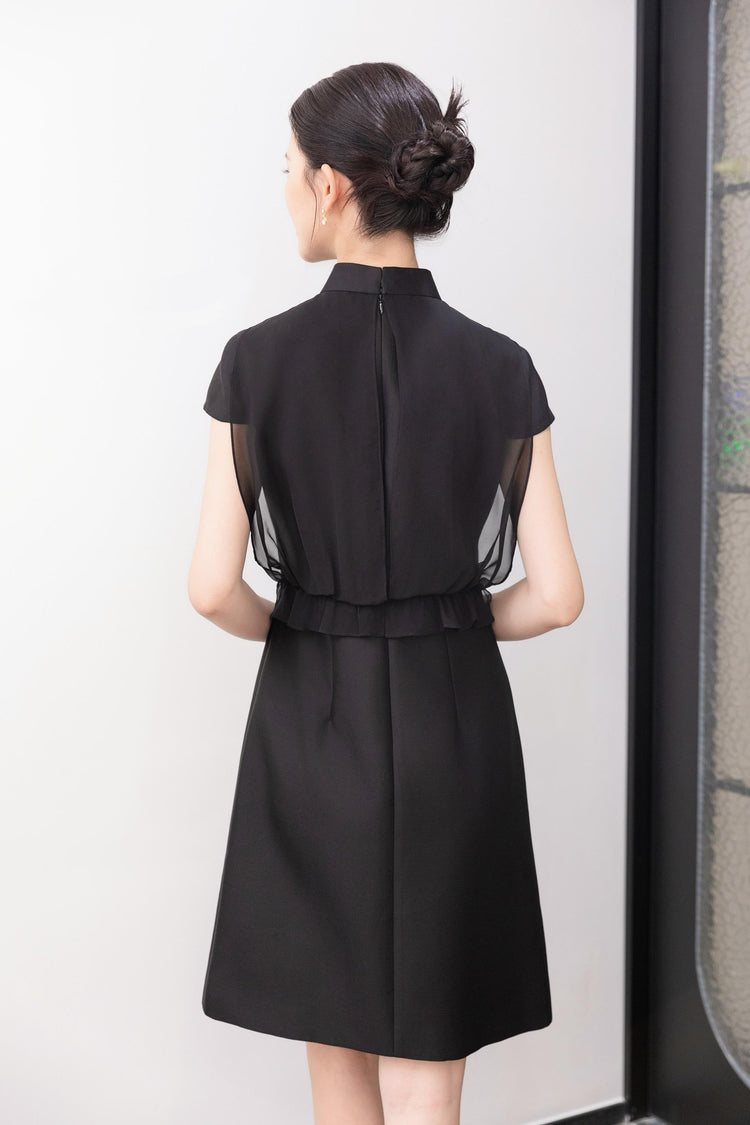 Starlit Night Silk-Wool Qipao Dress 星夜絲毛旗袍裙