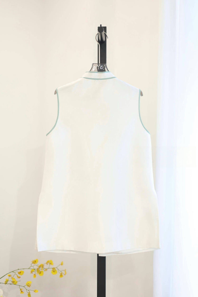 Yunting Song Brocade Wool-Silk Long Vest 雲汀宋錦絲毛長馬甲