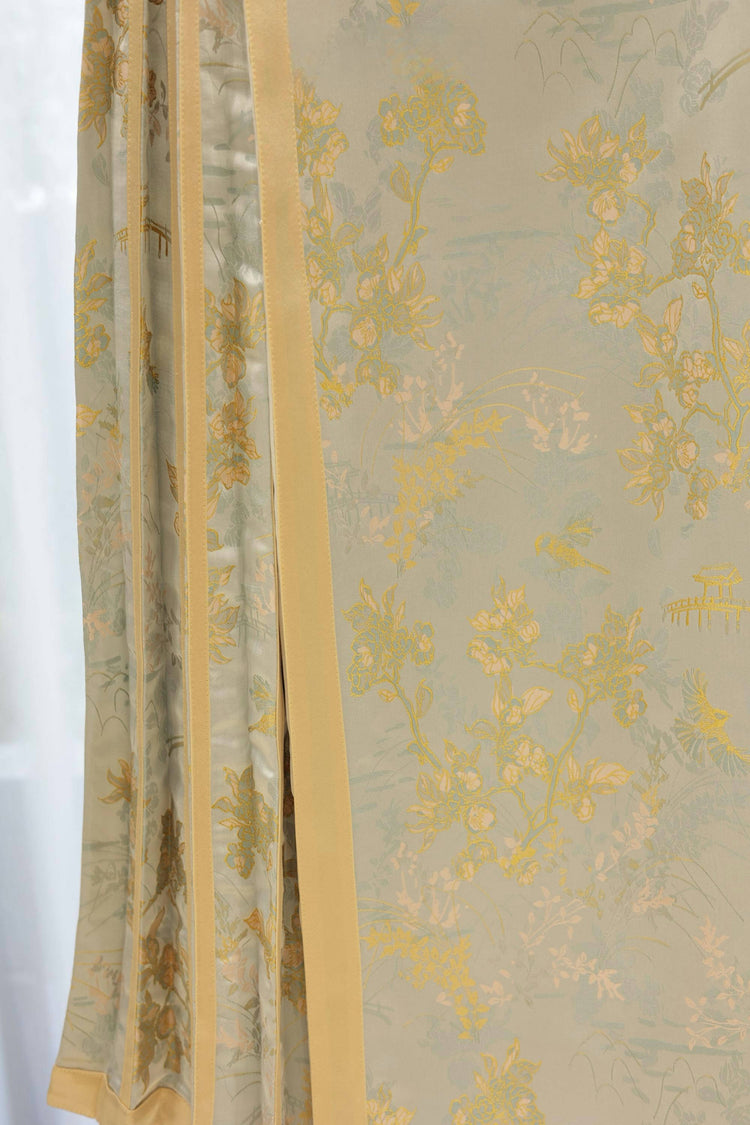 Gold & Blue Silk Brocade Mamian Skirt 金藍真絲提花馬面裙