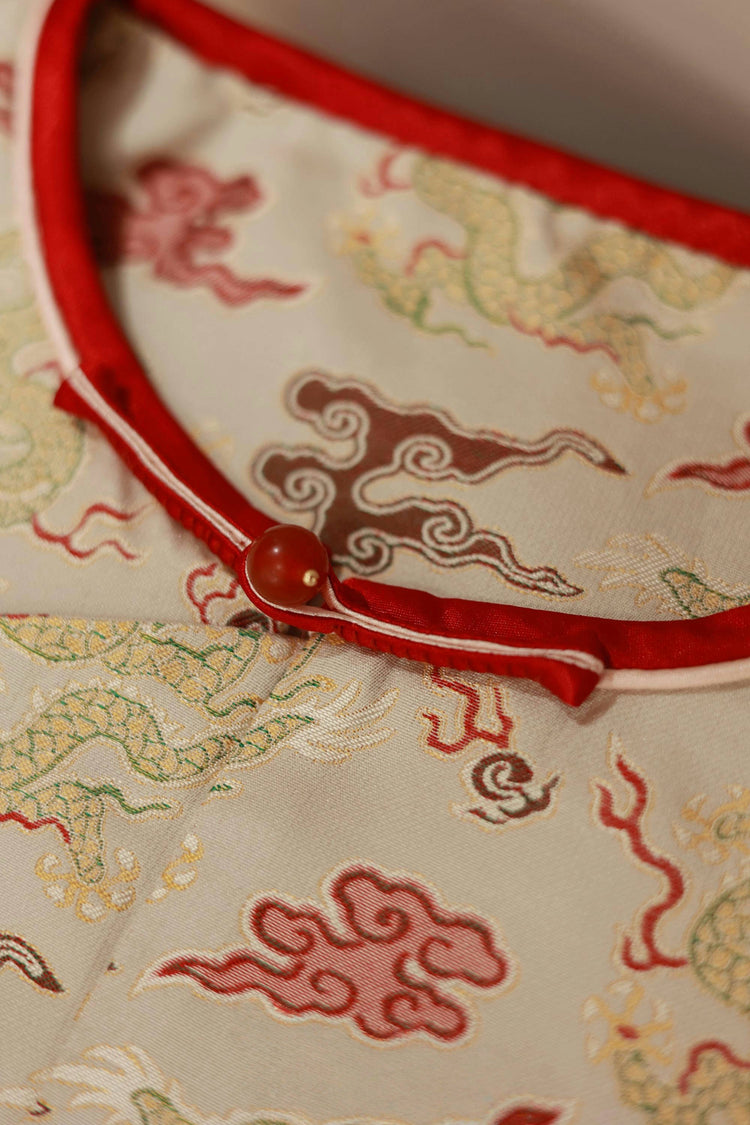 Scarlet Cloud & Auspicious Dragon Song Brocade Jacket 赤雲祥龍宋錦外套