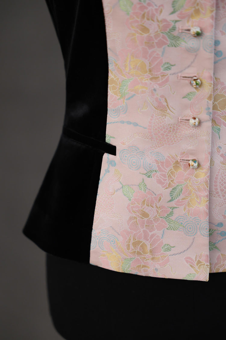 Auspicious Qilin Song Brocade & Velvet Vest 祥麟宋錦絲絨馬甲