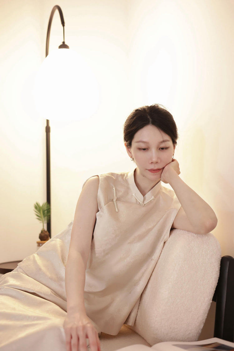 Pearl White Song brocade vest set 珍珠白宋錦馬甲套裝