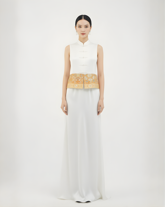 "Huameng" Nishijin Brocade Panel Vest (Exclusive Piece) 華夢西陣織拼接馬甲(孤品)