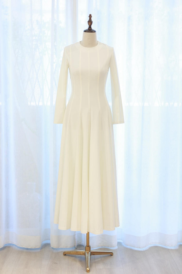 Moon White Long-Sleeve Gown 月白長袖禮服裙