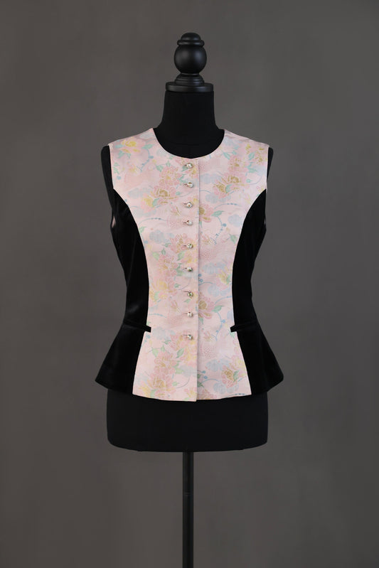 Auspicious Qilin Song Brocade & Velvet Vest 祥麟宋錦絲絨馬甲