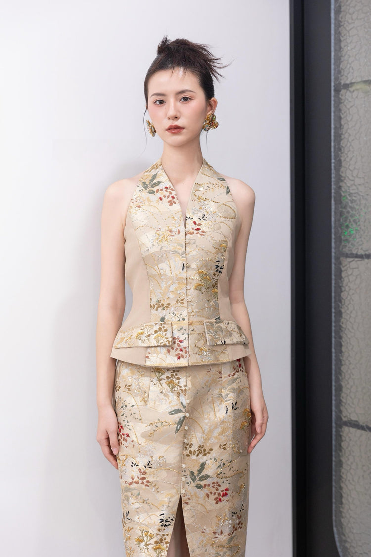 Golden Meadow Nishijin Brocade Vest Set (Exclusive Piece) 金縷秋野·西陣織馬甲套裝(孤品)