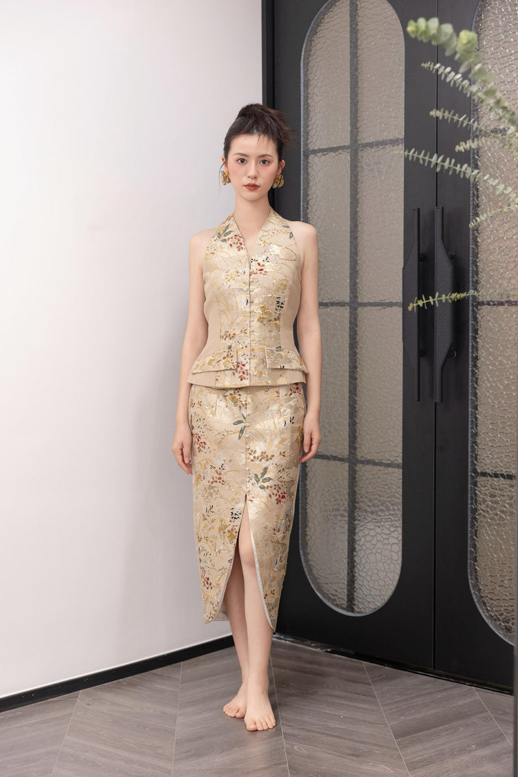Golden Meadow Nishijin Brocade Vest Set (Exclusive Piece) 金縷秋野·西陣織馬甲套裝(孤品)