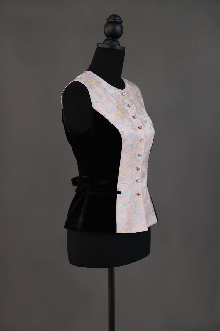 Auspicious Qilin Song Brocade & Velvet Vest 祥麟宋錦絲絨馬甲