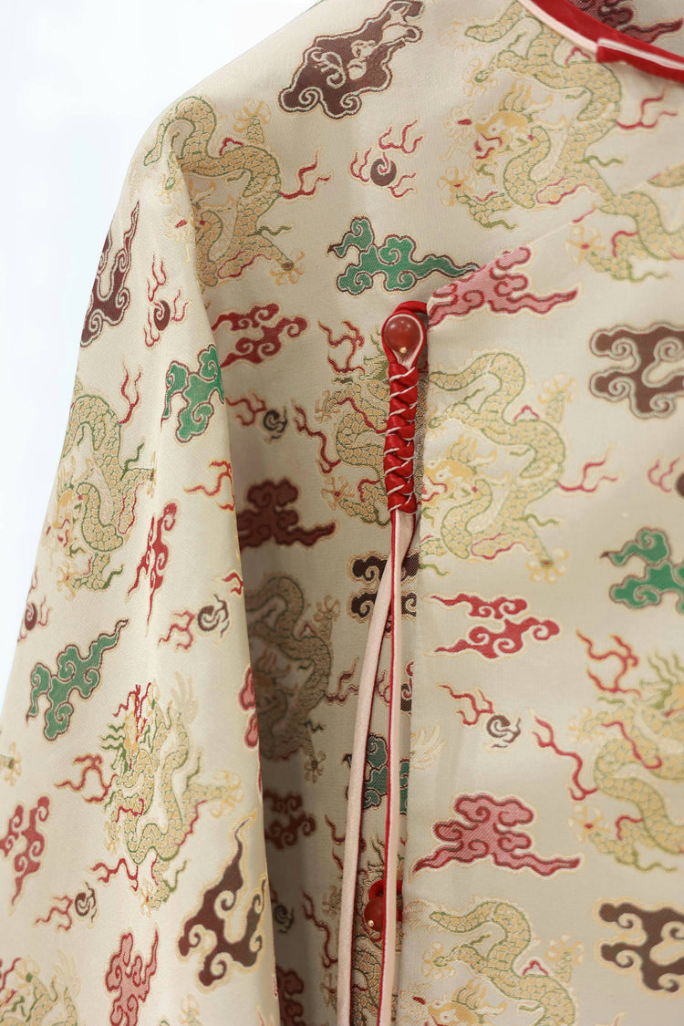 Scarlet Cloud & Auspicious Dragon Song Brocade Jacket 赤雲祥龍宋錦外套