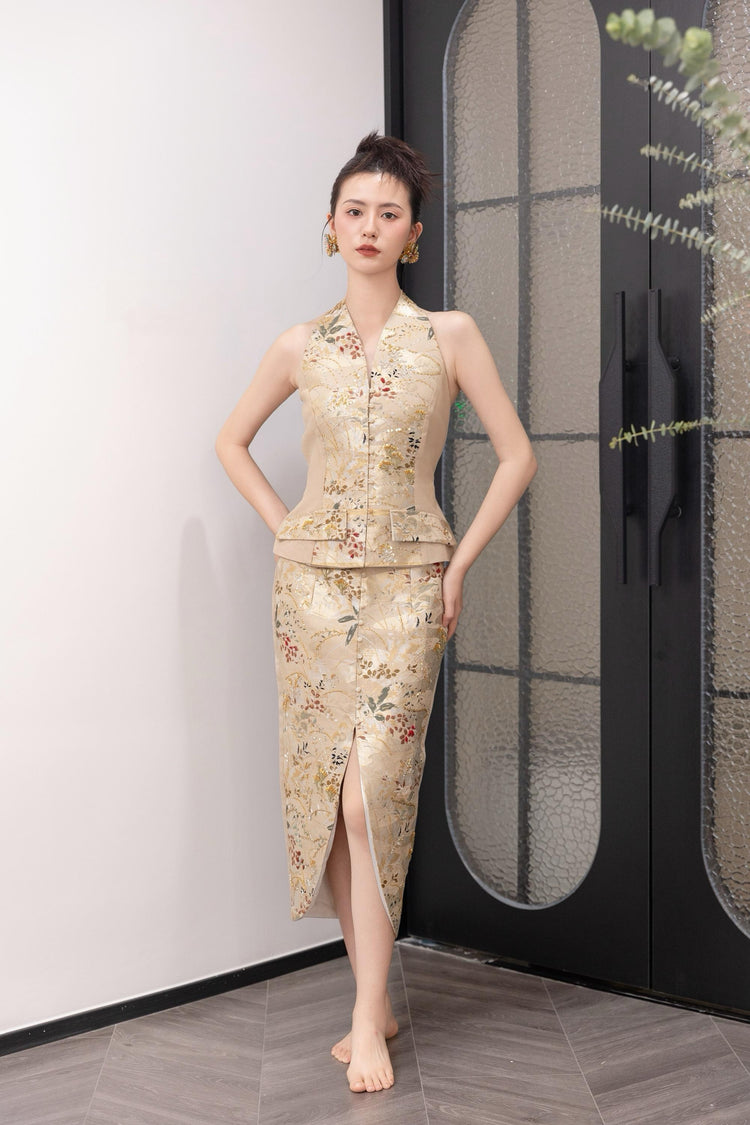 Golden Meadow Nishijin Brocade Vest Set (Exclusive Piece) 金縷秋野·西陣織馬甲套裝(孤品)