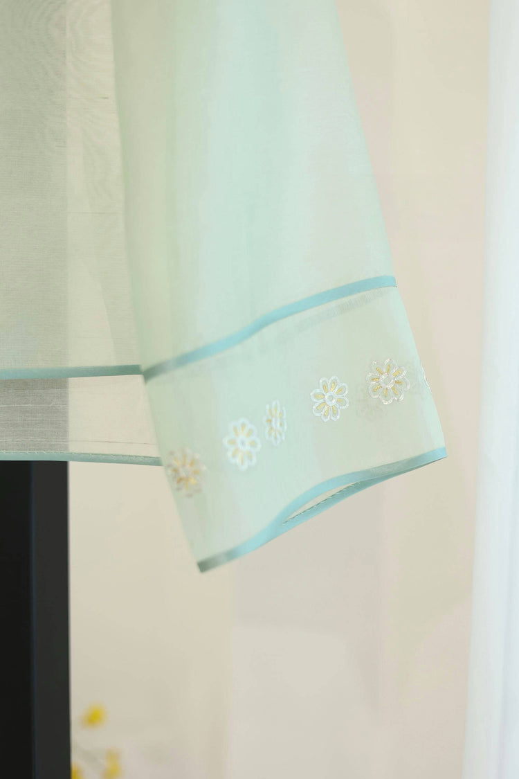 Soft Green Hand-Embroidered Sheer Jacket(Exclusive Piece) 嫩草綠手繡紗外套(孤品)