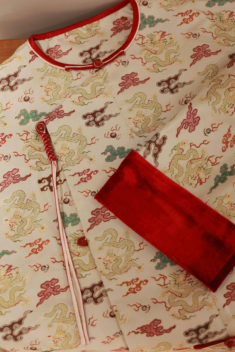 Scarlet Cloud & Auspicious Dragon Song Brocade Jacket 赤雲祥龍宋錦外套