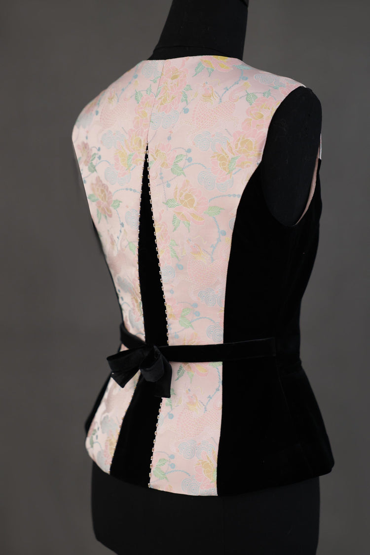 Auspicious Qilin Song Brocade & Velvet Vest 祥麟宋錦絲絨馬甲