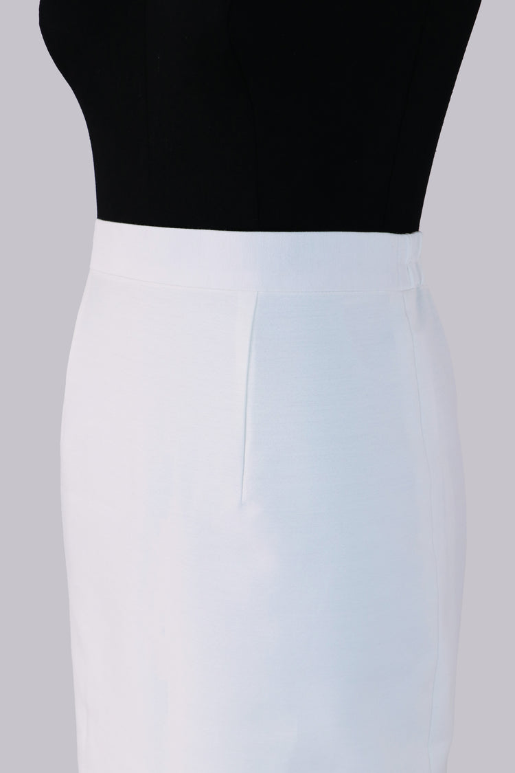 Pearl White Silk Satin Pencil Skirt 珍珠白真絲緞鉛筆半身裙