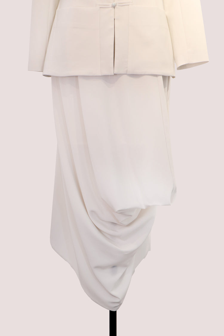 Ivory Silk Two-Piece Set 素影真絲中式套裝