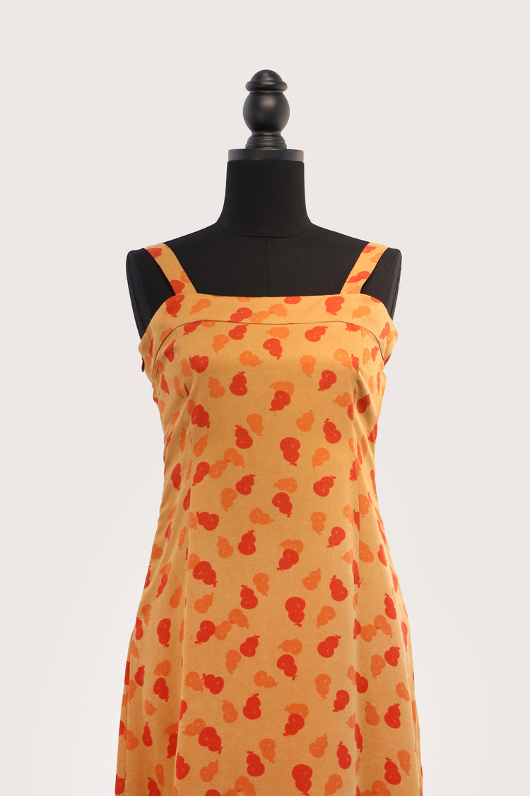 “Gourd of Summer” Xiangyun Silk Camisole Dress「赤葫暖夏」香雲紗吊帶連衣裙