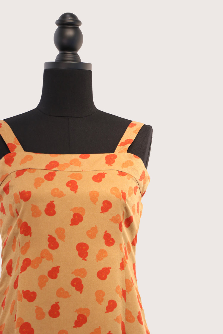 “Gourd of Summer” Xiangyun Silk Camisole Dress「赤葫暖夏」香雲紗吊帶連衣裙
