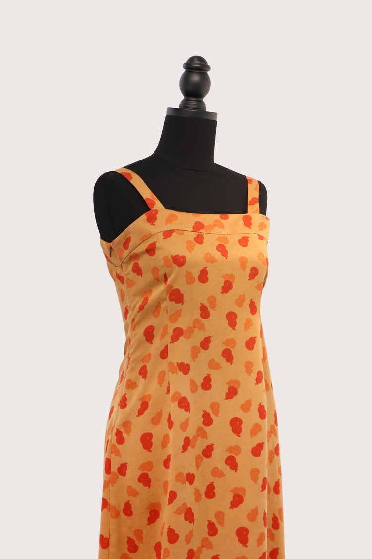 “Gourd of Summer” Xiangyun Silk Camisole Dress「赤葫暖夏」香雲紗吊帶連衣裙