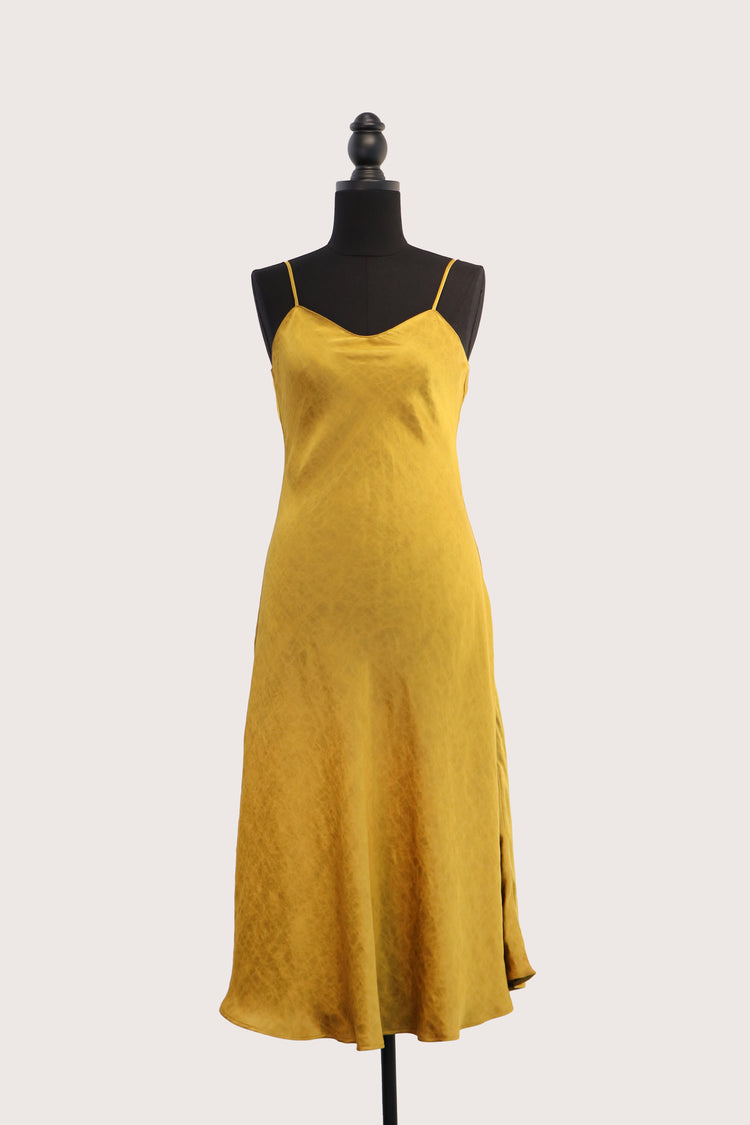 "Golden Mist" Xiangyun Silk Slip Dress 金霧香雲紗吊帶裙