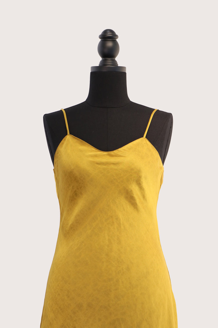 "Golden Mist" Xiangyun Silk Slip Dress 金霧香雲紗吊帶裙