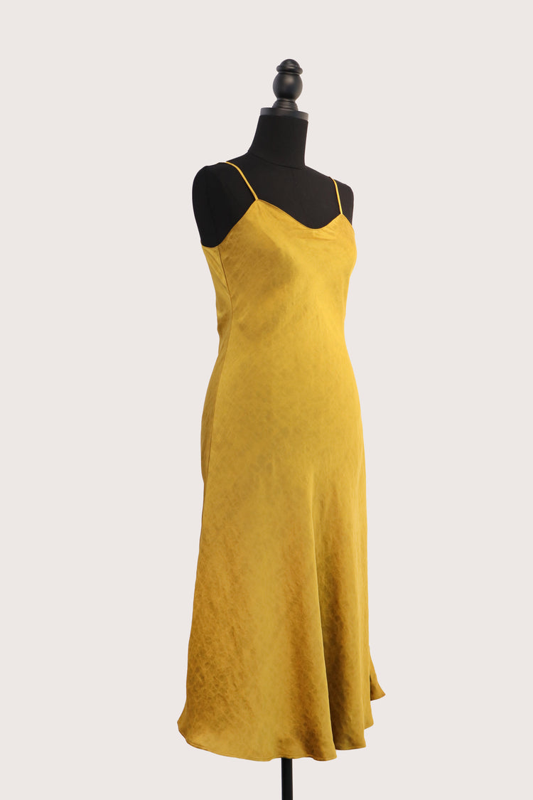 "Golden Mist" Xiangyun Silk Slip Dress 金霧香雲紗吊帶裙
