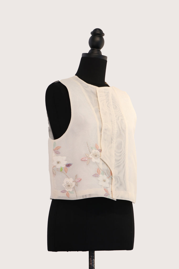 Huaxi · Kesi Embroidered Vest with Beadwork (Exclusive Piece) 花曦 · 缂丝绣珠中式马甲(孤品)
