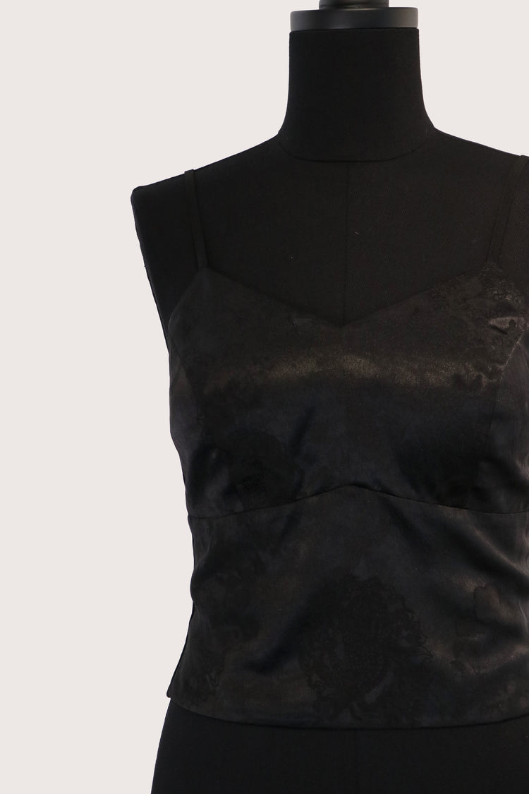 Silk Jacquard Satin Camisole Vest 真絲提花緞吊帶短背心