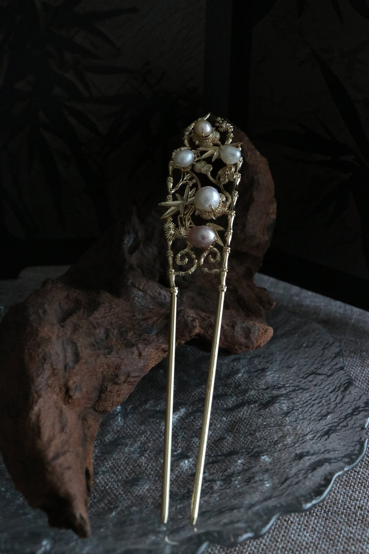 Freshwater Pearl Bamboo Hairpin 淡水珍珠錦竹流蘇簪