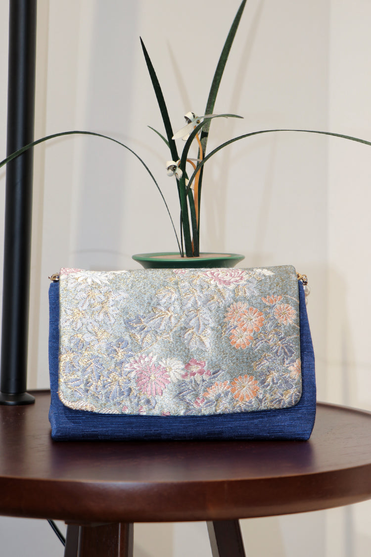 Sapphire Garden Brocade Clutch 藍園幽錦手包