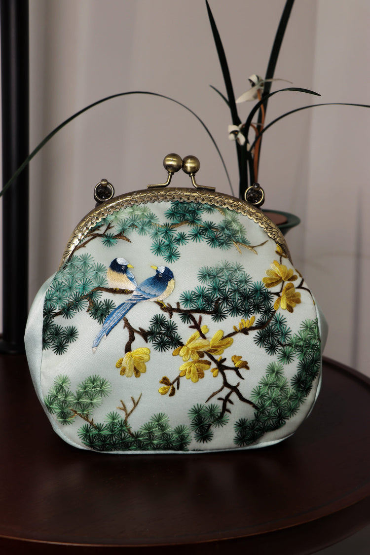 Verdant Birdsong Silk Purse 青林鳥語手提包
